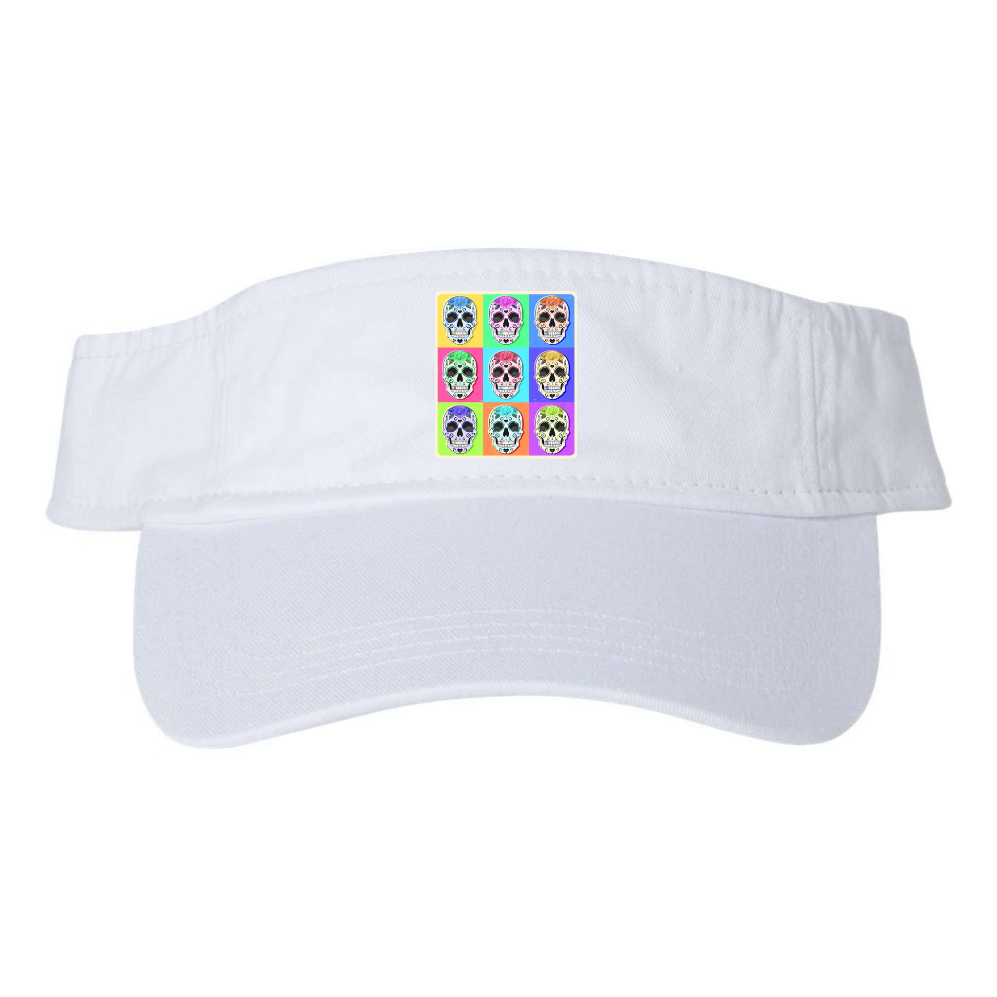 Cool Sugar Skull Pop Art Visor