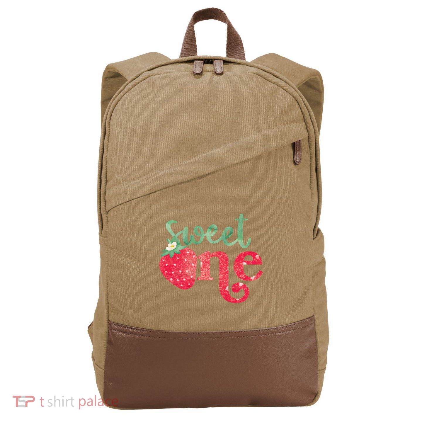 Cute Strawberry Sweet One Cotton Canvas Backpack