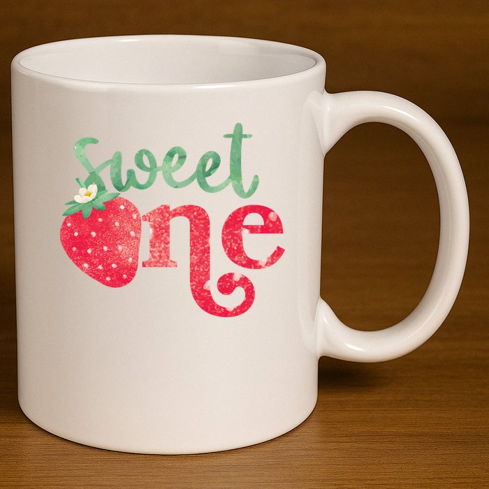 Cute Strawberry Sweet One 11oz C Handle Ceramic Mug