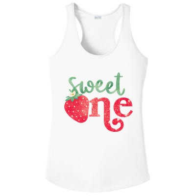 Cute Strawberry Sweet One Ladies PosiCharge Competitor Racerback Tank