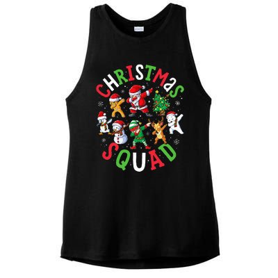 Christmas Squad Santa Dabbing Elf Family Matching Pajamas Ladies PosiCharge Tri-Blend Wicking Tank