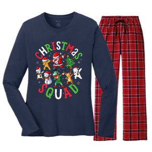 Christmas Squad Santa Dabbing Elf Family Matching Pajamas Women's Long Sleeve Flannel Pajama Set 