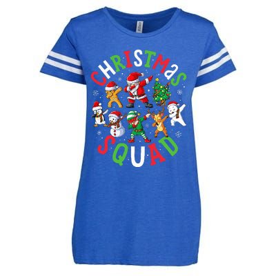 Christmas Squad Santa Dabbing Elf Family Matching Pajamas Enza Ladies Jersey Football T-Shirt