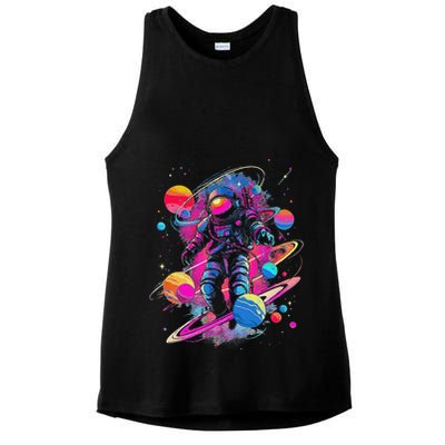 Cool Spaceman Scifi Astronaut Space Ladies PosiCharge Tri-Blend Wicking Tank