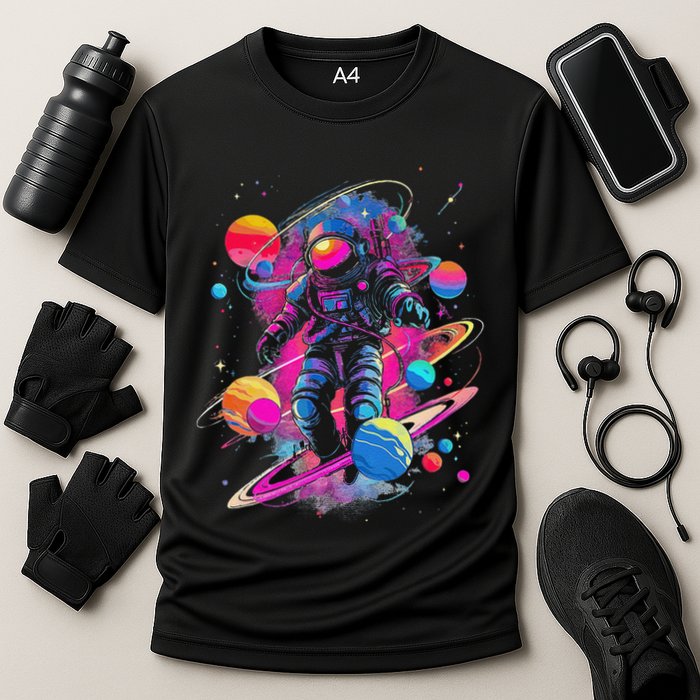 Cool Spaceman Scifi Astronaut Space Performance Shirt