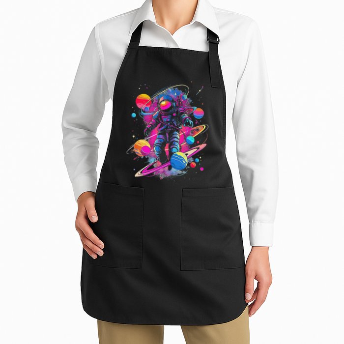 Cool Spaceman Scifi Astronaut Space Full-Length Apron With Pockets
