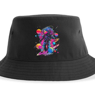 Cool Spaceman Scifi Astronaut Space Sustainable Bucket Hat