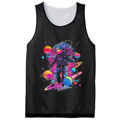 Cool Spaceman Scifi Astronaut Space Mesh Reversible Basketball Jersey Tank