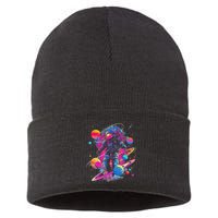 Cool Spaceman Scifi Astronaut Space Sustainable Knit Beanie