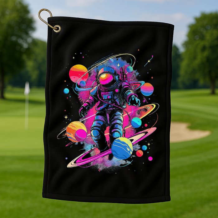 Cool Spaceman Scifi Astronaut Space Golf Towel