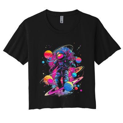 Cool Spaceman Scifi Astronaut Space Crop Top