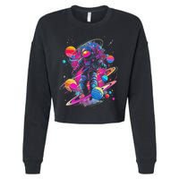 Cool Spaceman Scifi Astronaut Space Cropped Pullover Crew