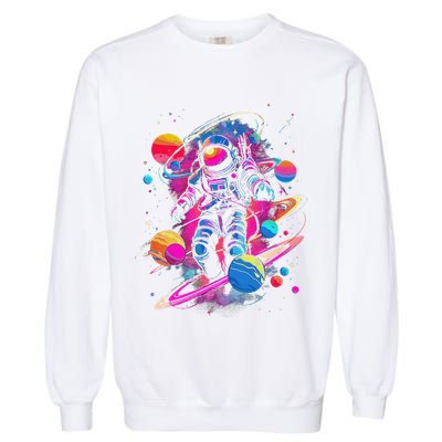 Cool Spaceman Scifi Astronaut Space Garment-Dyed Sweatshirt