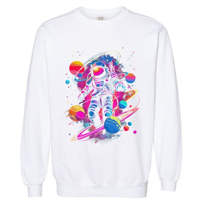 Cool Spaceman Scifi Astronaut Space Garment-Dyed Sweatshirt