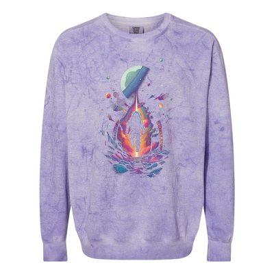 Cool Spaceman Scifi Astronaut Space Colorblast Crewneck Sweatshirt