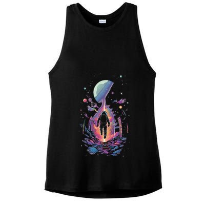 Cool Spaceman Scifi Astronaut Space Ladies PosiCharge Tri-Blend Wicking Tank