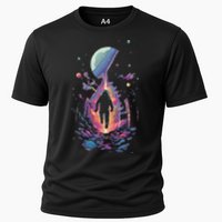 Cool Spaceman Scifi Astronaut Space Cooling Performance Crew T-Shirt