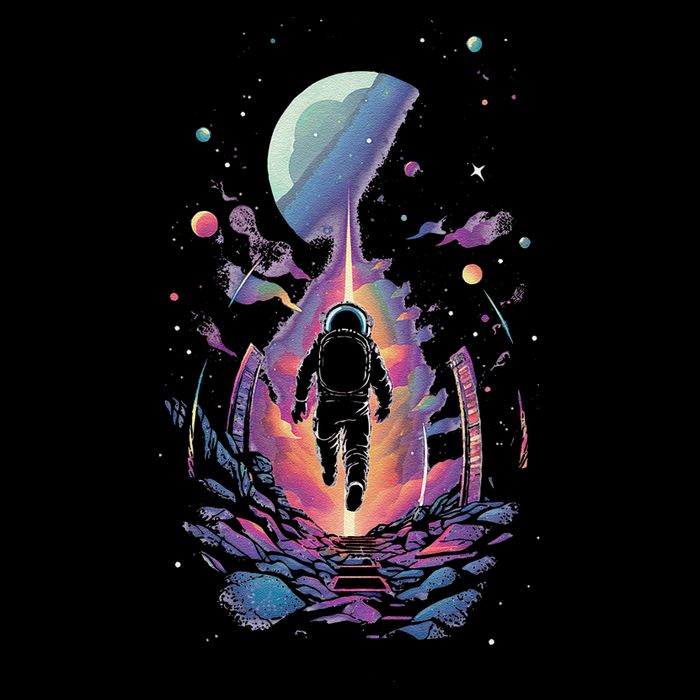 Cool Spaceman Scifi Astronaut Space 7-Panel Snapback Hat
