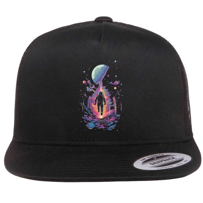 Cool Spaceman Scifi Astronaut Space Flat Bill Trucker Hat