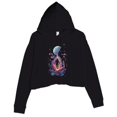 Cool Spaceman Scifi Astronaut Space Crop Fleece Hoodie