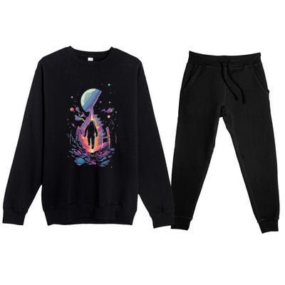 Cool Spaceman Scifi Astronaut Space Premium Crewneck Sweatsuit Set