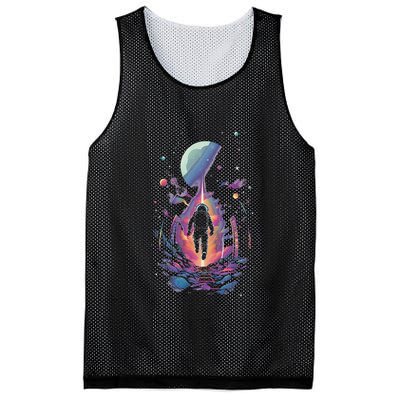 Cool Spaceman Scifi Astronaut Space Mesh Reversible Basketball Jersey Tank