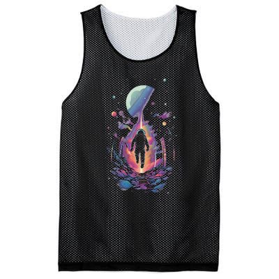 Cool Spaceman Scifi Astronaut Space Mesh Reversible Basketball Jersey Tank