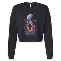 Cool Spaceman Scifi Astronaut Space Cropped Pullover Crew