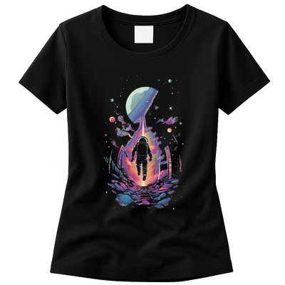 Cool Spaceman Scifi Astronaut Space Womens T-Shirt