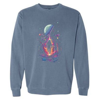 Cool Spaceman Scifi Astronaut Space Garment-Dyed Sweatshirt