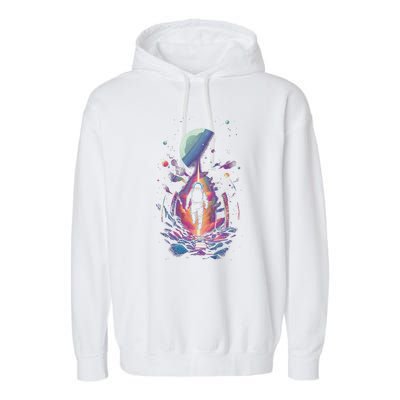 Cool Spaceman Scifi Astronaut Space Garment-Dyed Fleece Hoodie