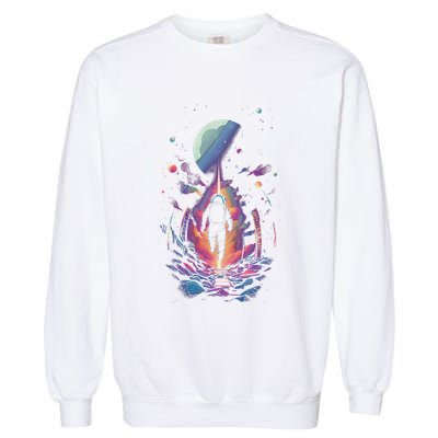 Cool Spaceman Scifi Astronaut Space Garment-Dyed Sweatshirt