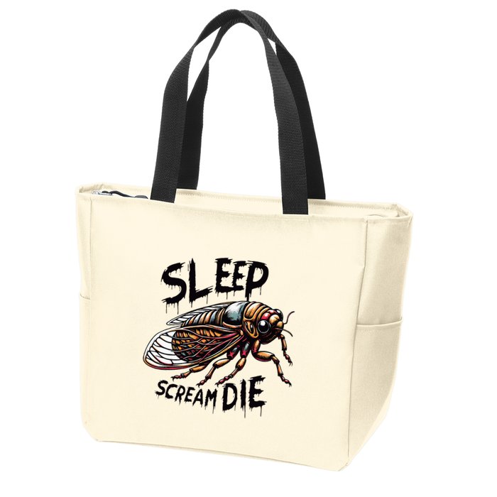 Cicada Sleep Scream Die Incect Bug Lover Entomologist Zip Tote Bag