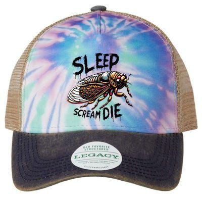 Cicada Sleep Scream Die Incect Bug Lover Entomologist Legacy Tie Dye Trucker Hat