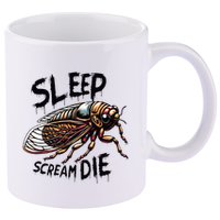 Cicada Sleep Scream Die Incect Bug Lover Entomologist 11oz C Handle Ceramic Mug