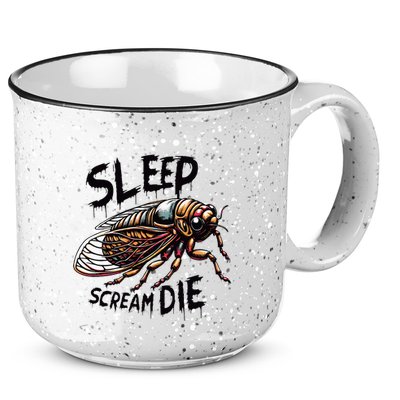 Cicada Sleep Scream Die Incect Bug Lover Entomologist 15oz Campfire Ceramic Mug
