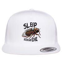 Cicada Sleep Scream Die Incect Bug Lover Entomologist Flat Bill Trucker Hat