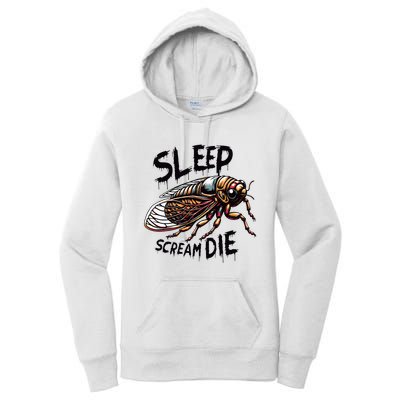Cicada Sleep Scream Die Incect Bug Lover Entomologist Women's Pullover Hoodie