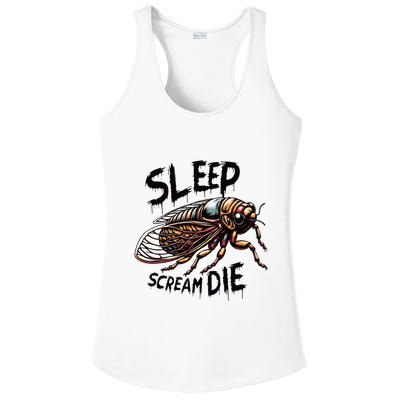 Cicada Sleep Scream Die Incect Bug Lover Entomologist Ladies PosiCharge Competitor Racerback Tank