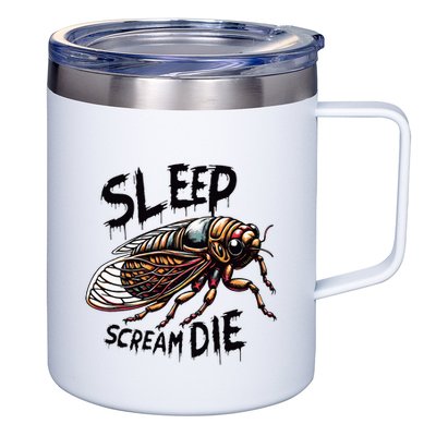 Cicada Sleep Scream Die Incect Bug Lover Entomologist 12oz Stainless Steel Coffee Mug