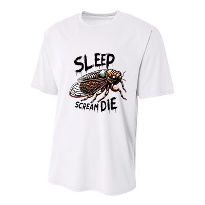 Cicada Sleep Scream Die Incect Bug Lover Entomologist Youth Performance Sprint T-Shirt