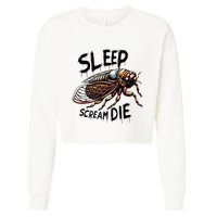 Cicada Sleep Scream Die Incect Bug Lover Entomologist Cropped Pullover Crew