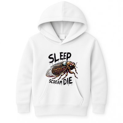 Cicada Sleep Scream Die Incect Bug Lover Entomologist Kids Hoodie