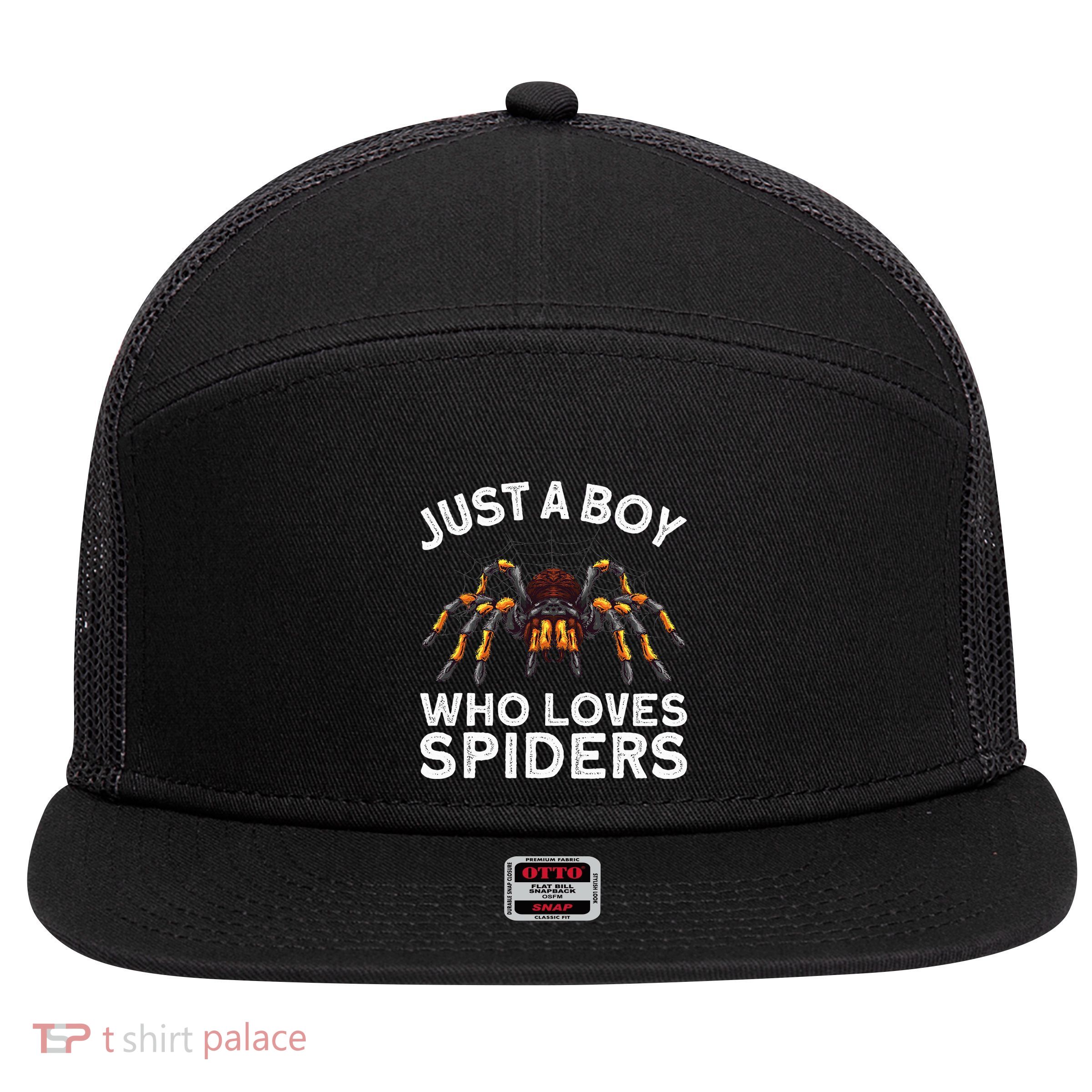 Cute Spider Spider Web Tarantula Arachnid 7 Panel Mesh Trucker Snapback Hat