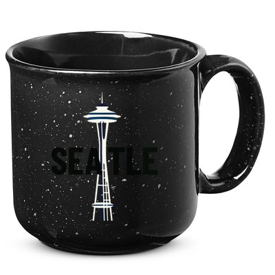 Cool Seattle Space Needle Traveler Souvenir Washington 15oz Campfire Ceramic Mug