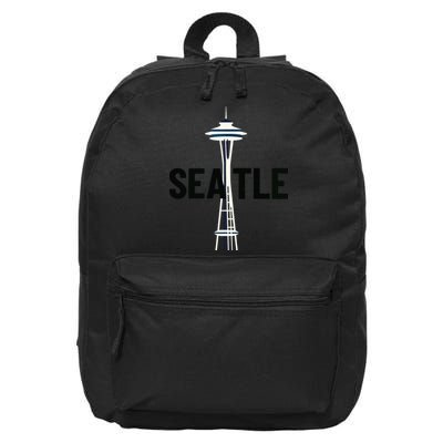 Cool Seattle Space Needle Traveler Souvenir Washington 16 in Basic Backpack