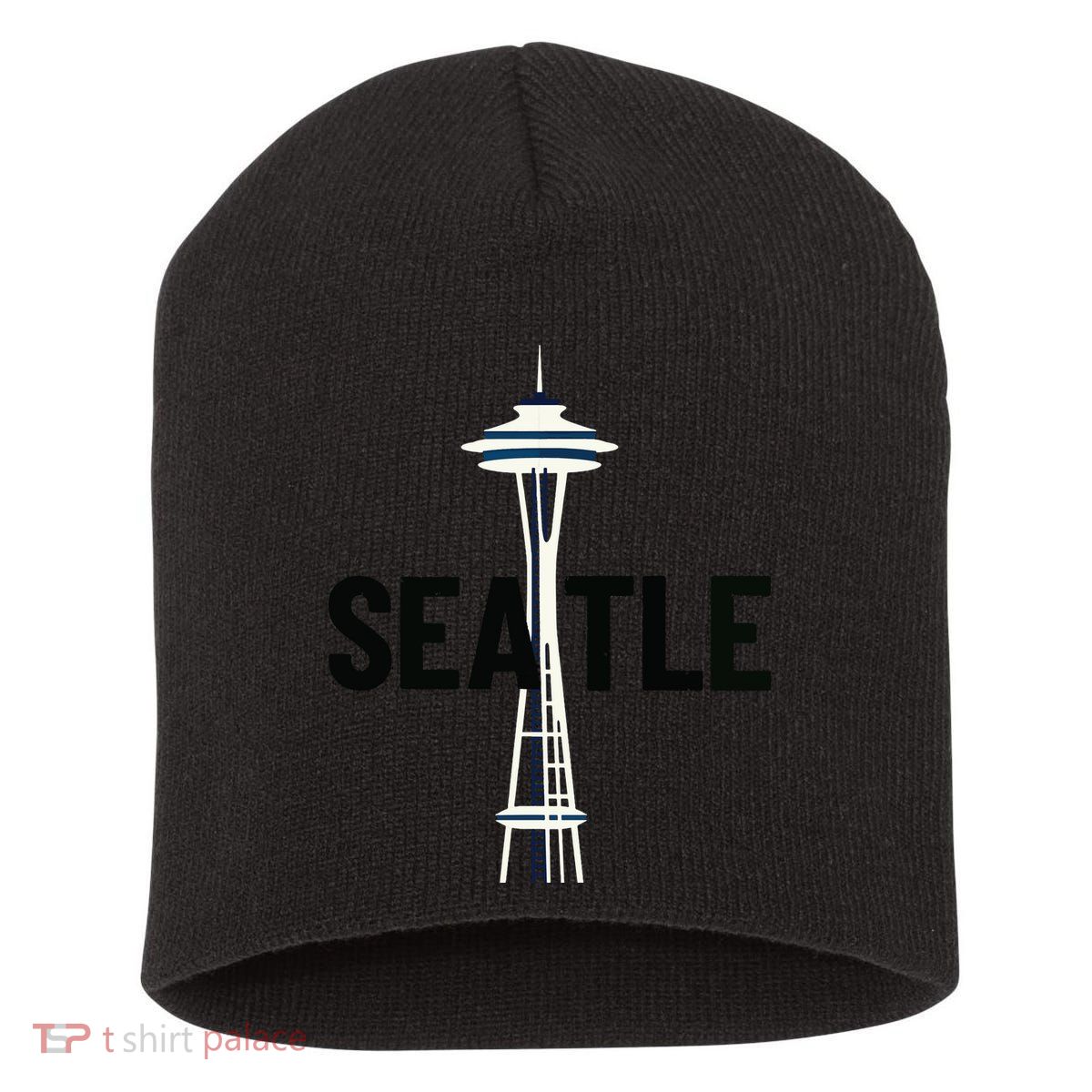 Cool Seattle Space Needle Traveler Souvenir Washington Short Acrylic Beanie