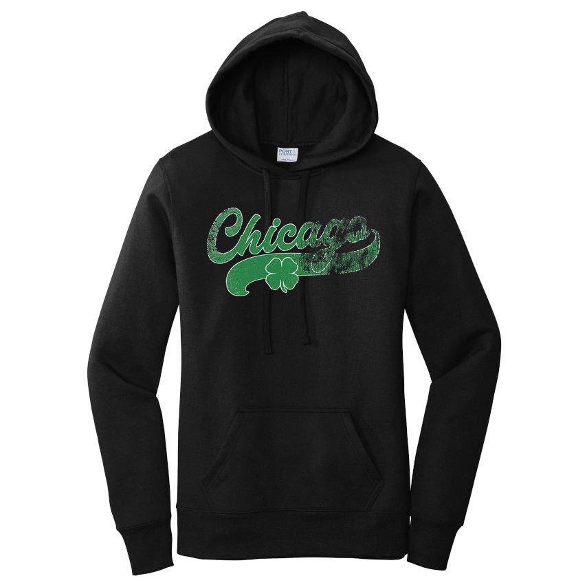 Chicago Shamrock St. Patrick's Day Saint Paddy's Irish Women's Pullover Hoodie