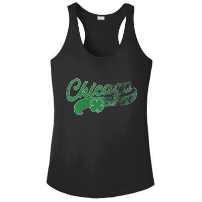 Chicago Shamrock St. Patrick's Day Saint Paddy's Irish Ladies PosiCharge Competitor Racerback Tank