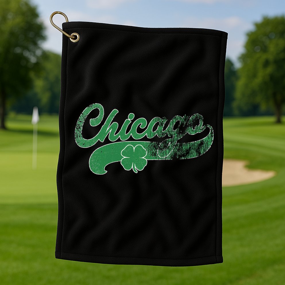 Chicago Shamrock St. Patrick's Day Saint Paddy's Irish Golf Towel